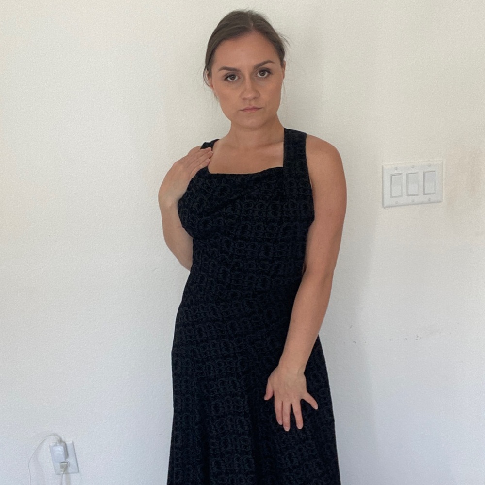 Alaïa black ball gown with velvet detail size 38